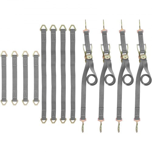 Heavy Duty Ratchet Tie Down Straps, Working Load with Snap Hooks & Axle Straps for Moving Motorcycles & Securing Cargo