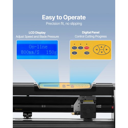 Upgraded Vinyl Cutter Machine, Paper Feed Cutting Plotter Bundle with Adjustable Force & Speed, Powerful Stepper Motors