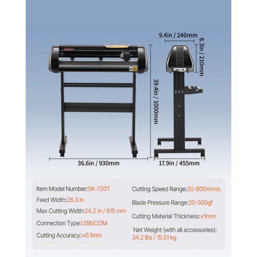 Upgraded Vinyl Cutter Machine, Paper Feed Cutting Plotter Bundle with Adjustable Force & Speed, Powerful Stepper Motors
