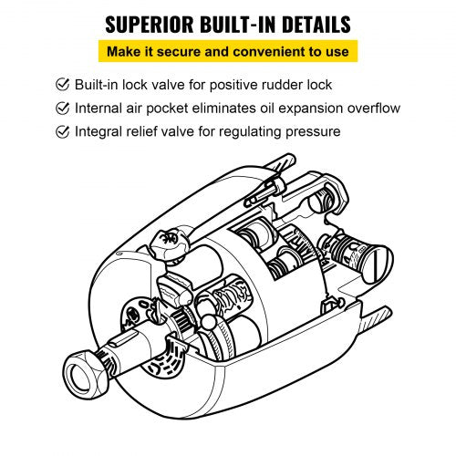 17 Hydraulic Helm Pump HH52713 300 HP Outboard Steering For Cruisers Runabouts  HighSpeed Boats 5