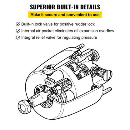 17 Hydraulic Helm Pump HH52713 300 HP Outboard Steering For Cruisers Runabouts  HighSpeed Boats 5