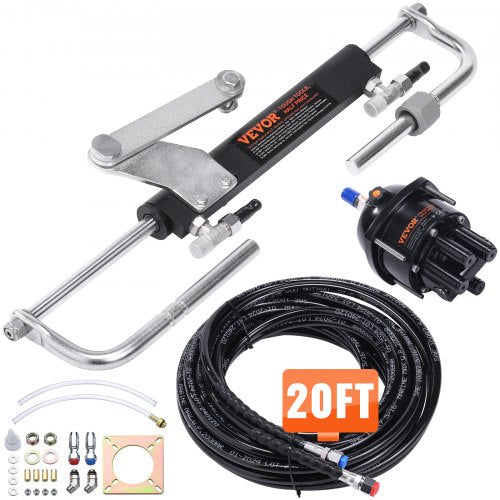 90HP Hydraulic Outboard Steering Kit Marine Steering System With Helm Pump Cylinder  Hoses For Smoo 1