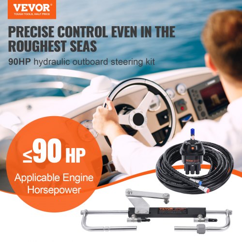 90HP Hydraulic Outboard Steering Kit Marine Steering System With Helm Pump Cylinder  Hoses For Smoo 2