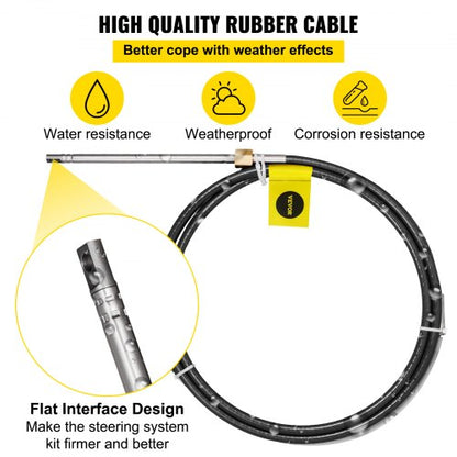 Outboard Boat Steering Kit 13 Boat Steering Cable With 34 Tapered Shaft  Marine Steering System 5