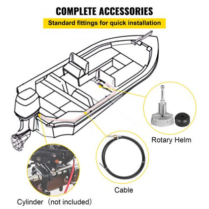 Outboard Boat Steering Kit 13 Boat Steering Cable With 34 Tapered Shaft  Marine Steering System 6