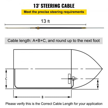 13 Feet Boat Steering Cable With 13 Wheel HeavyDuty Outboard Rotary Steering System For Marine  Fis 3