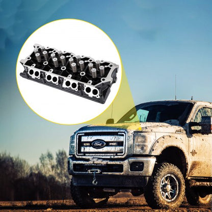 6.4L Cylinder Head Assembly, Cast Iron Replacement for 08-10 Ford F250 F350 F450 F550 | Fully Assembled Engine