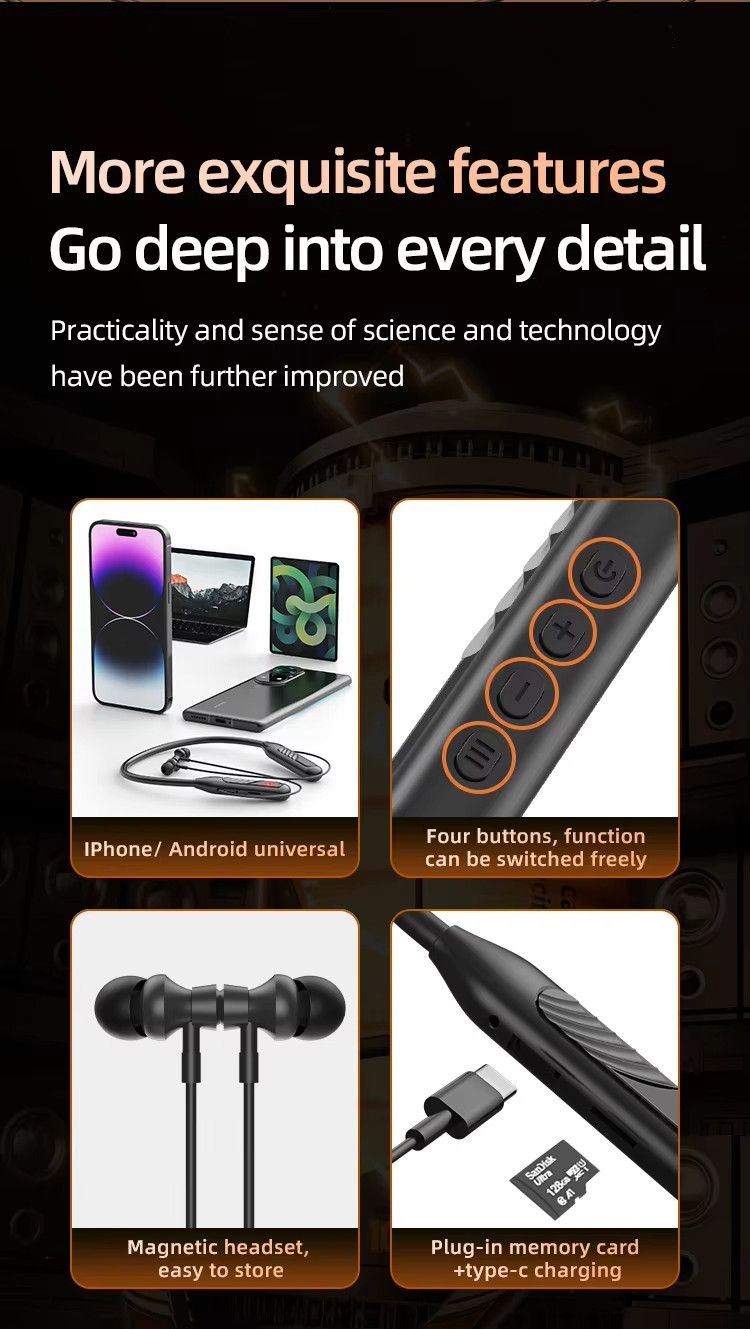 BT8 Wireless Bluetooth Earphones  Outdoor Sports Headset With Charging Bin Display  Touch Control 2