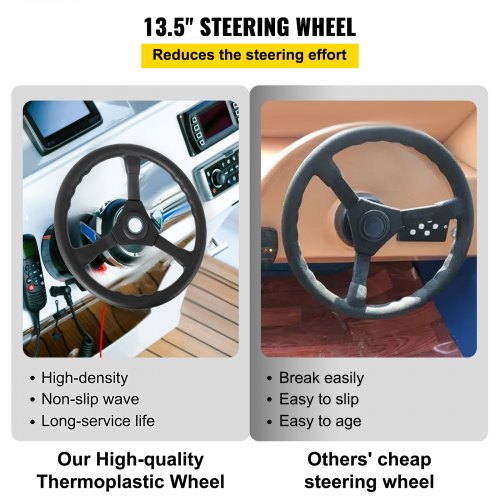 Boat Steering Cable 10 Feet Rotary Marine Steering System With 34 Tapered Shaft  Durable Helm For W 5