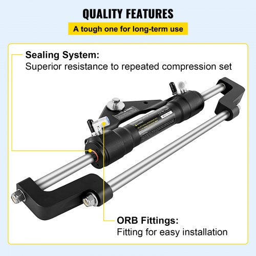 HC53583 Hydraulic Steering Cylinder 300HP  Front Mount Outboard Steering Pump For Marine Boats 5