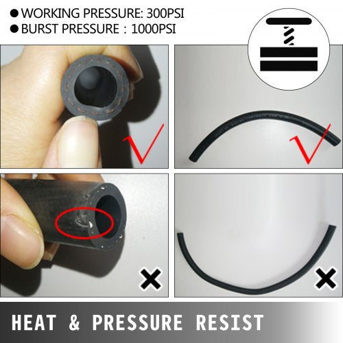 8AN Fuel Line Kit, 20 Pcs 8AN Fuel Hose Kit with 32.8Ft BK Nylon Stainless Steel Braided Oil Line Hose