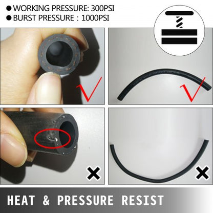 8AN Fuel Line Kit, 20 Pcs 8AN Fuel Hose Kit with 32.8Ft BK Nylon Stainless Steel Braided Oil Line Hose