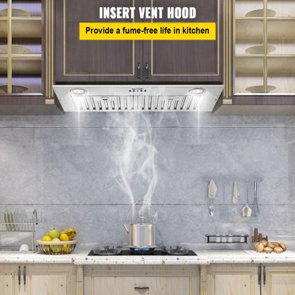 30Inch Stainless Steel BuiltIn Range Hood 800 CFM Kitchen Vent With Push Button Control LED Lights  2