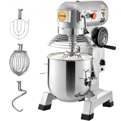 10Qt Commercial Mixer 850W HeavyDuty Stand Mixer With Stainless Steel Bowl 3 Speeds  Dough Hook 1