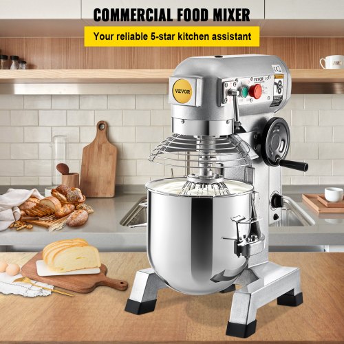 10Qt Commercial Mixer 850W HeavyDuty Stand Mixer With Stainless Steel Bowl 3 Speeds  Dough Hook 2