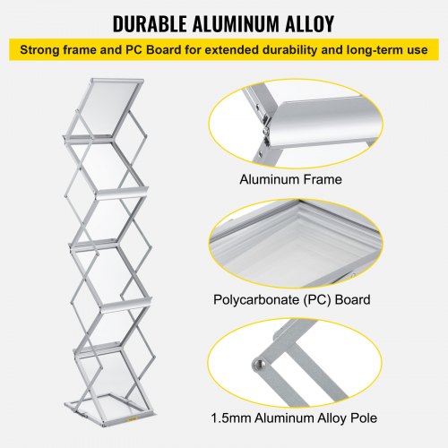 6Pocket Pop Up Aluminum Magazine Rack Lightweight Catalog Holder Stand WCarrying Bag For Trade Show 5