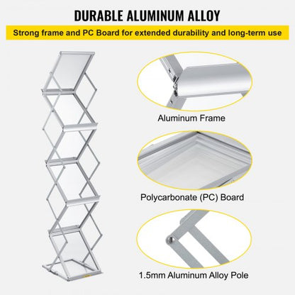 6Pocket Pop Up Aluminum Magazine Rack Lightweight Catalog Holder Stand WCarrying Bag For Trade Show 5