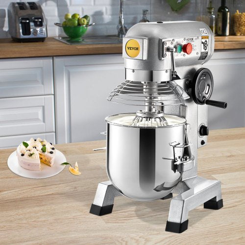 15Qt Commercial Mixer, 550W Heavy-Duty Stand Mixer with Stainless Steel Bowl, 3 Speeds (136/221/465 RPM)