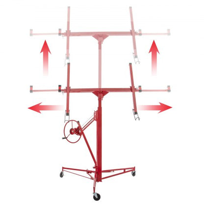 11ft Sheetrock Lift Drywall Lift 150lb Weight Capacity Panel Hoist Jack Tool W Telescopic Arm  3 Lo 8