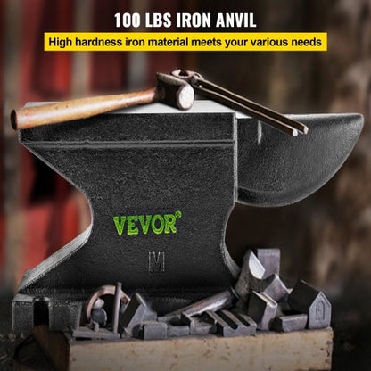 100 Lbs 45kg Single Horn Anvil 104 X 5 In Countertop  Stable Base High Hardness Rugged Round Horn A 2