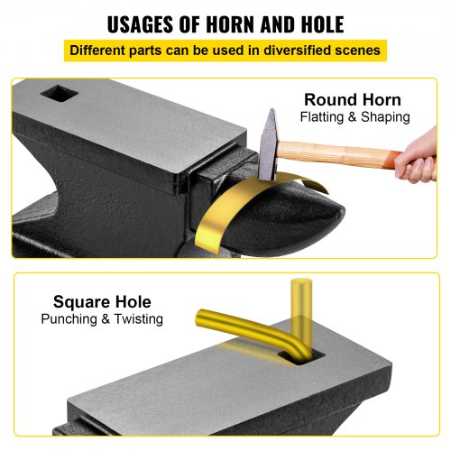 100 Lbs 45kg Single Horn Anvil 104 X 5 In Countertop  Stable Base High Hardness Rugged Round Horn A 4
