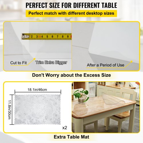 Plastic Table Cover 40 X 72 Inch Waterproof ScratchResistant PVC Desk Protector For Office Dresser 6