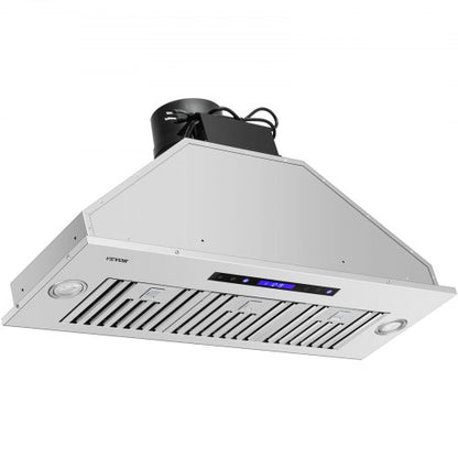 Insert Range Hood, Speed Stainless Steel Built-in Kitchen Vent with Touch & Remote Control, LED Lighting, Baffle Filters