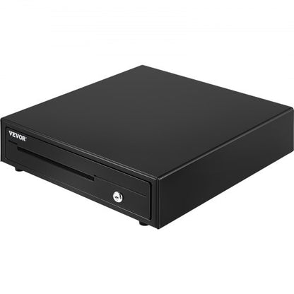 Professional Cash Register Drawer for POS System, Bill Coin Tray, Removable Coin Compartments, Dual Keys for Supermarket