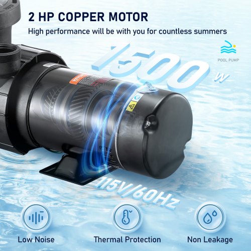 Swimming Pool Pump, High-Performance Single Speed Pump for Above Ground Pools with Strainer Basket & GP Max Flow