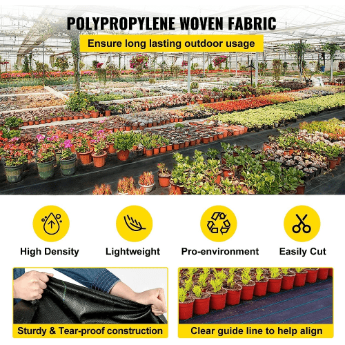 Weed Barrier Landscape Fabric, Oz Heavy Duty Woven Ground Cover, Durable PP Material, Single-Layer Design for Garden