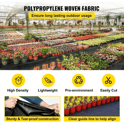 Weed Barrier Landscape Fabric, Oz Heavy Duty Woven Ground Cover, Durable PP Material, Single-Layer Design for Garden