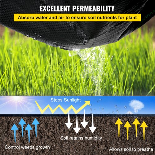 Weed Barrier Landscape Fabric, Oz Heavy Duty Woven Ground Cover, Durable PP Material, Single-Layer Design for Garden