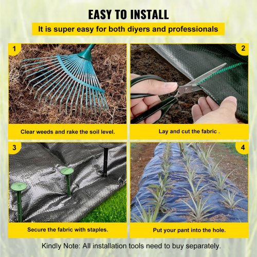 Weed Barrier Landscape Fabric, Oz Heavy Duty Woven Ground Cover, Durable PP Material, Single-Layer Design for Garden