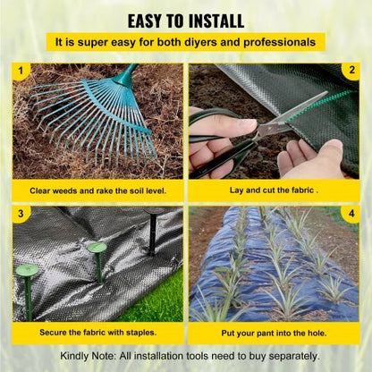 Weed Barrier Landscape Fabric, Oz Heavy Duty Woven Ground Cover, Durable PP Material, Single-Layer Design for Garden