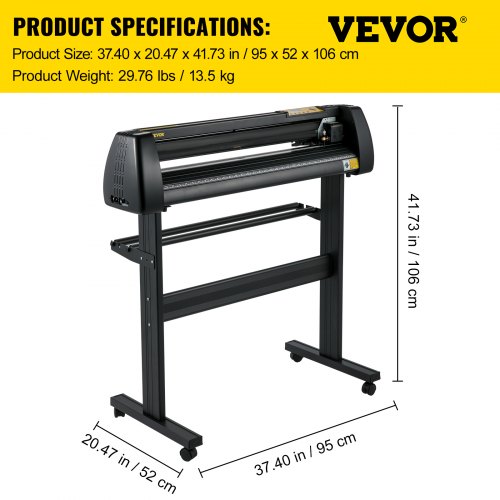 Paper Feed Cutting Plotter Vinyl Cutter Machine, Adjustable Force & Speed Vinyl Printer, LCD Control Panel, Windows Sign