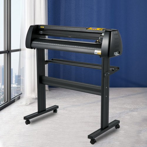 Paper Feed Cutting Plotter Vinyl Cutter Machine, Adjustable Force & Speed Vinyl Printer, LCD Control Panel, Windows Sign