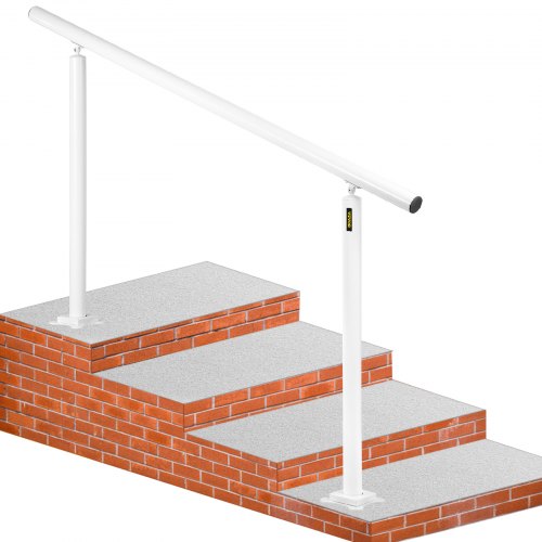 Outdoor Stair Railing Kit, Adjustable White Aluminum Handrails, Safety Stair Rail for Elderly, Porch & Garden