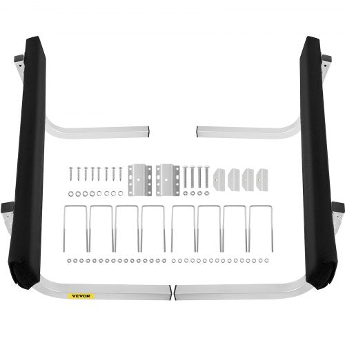 Boat Trailer Guide-ons, Heavy-Duty Rustproof Steel Trailer Guides with Carpet Padding & Hardware for Ski & Fishing Boat