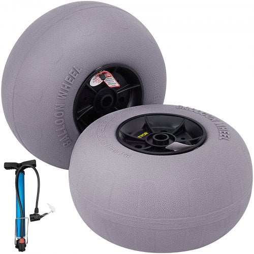 Beach Balloon Wheels, Heavy-Duty TPU Replacement Sand Tires for Kayak Dolly, Canoe Cart & Beach Buggy