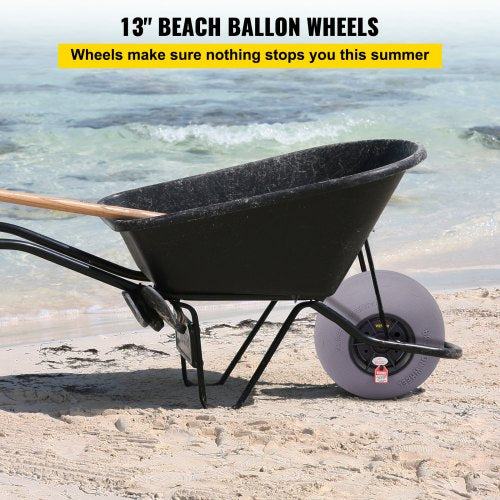 Beach Balloon Wheels & Stainless Steel Axle, TPU Replacement Sand Tires for Kayak Dolly, Canoe Cart, Beach Buggy