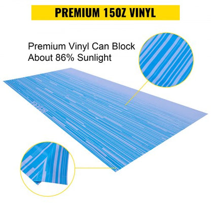 RV Camper Awning Fabric Replacement, Ocean Blue Fade Durable oz Vinyl Canopy for Trailer Awning, Patio Camping Car, SUV