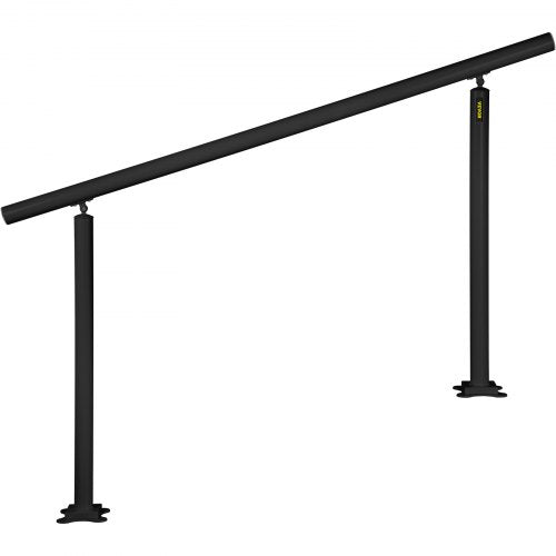 Outdoor Stair Railing Kit, Adjustable Handrail, Black Aluminum Stair Hand Rail for The Elderly & Indoor/Outdoor Safety