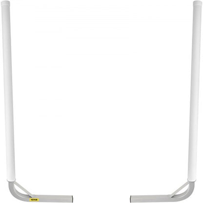 Boat Trailer Guide-On Set, Steel Post Guide-Ons with White PVC Tube Covers, Adjustable Width, Complete Mount Kit