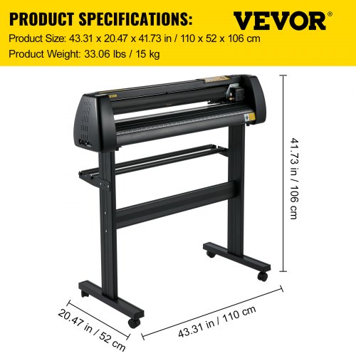 Vinyl Cutter Machine with Paper Feed Cutting Plotter Bundle, Adjustable Speed & Force, LCD Display, Windows Compatible