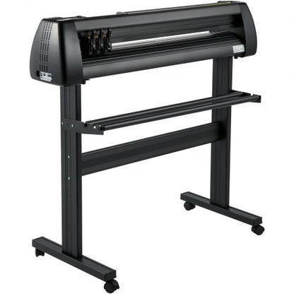 Vinyl Cutter Machine with Paper Feed Cutting Plotter Bundle, Adjustable Speed & Force, LCD Display, Windows Compatible