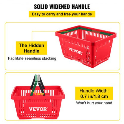 Store Shopping Baskets, PE Material with Plastic Handle & Iron Stand for Supermarket, Retail & Bookstore