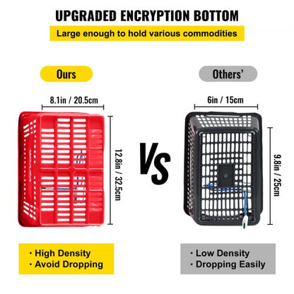 Store Shopping Baskets, PE Material with Plastic Handle & Iron Stand for Supermarket, Retail & Bookstore