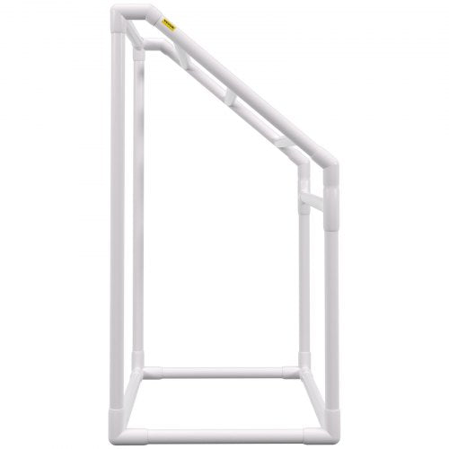 Pool Towel Rack Bar, Freestanding Outdoor PVC Trapezoidal Poolside Storage Organizer with Towel Clips, Mesh Bag & Hook