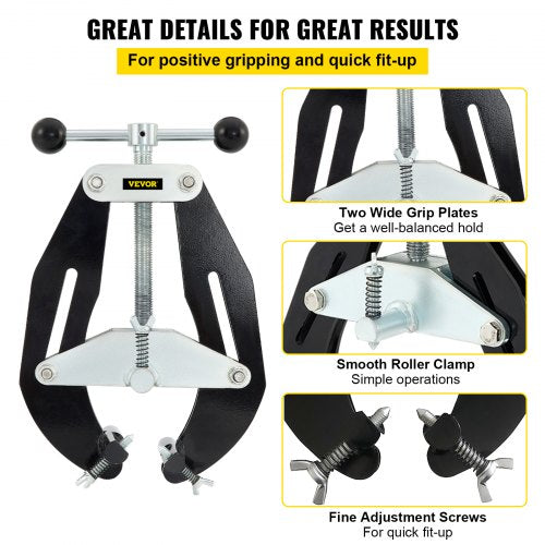 Steel Pipe Alignment Tool, Pipe Clamp, High Strength Ultra Clamp, Quick Acting Screws, Lightweight Carbon Steel Design