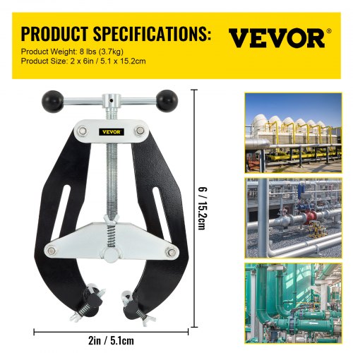 Steel Pipe Alignment Tool, Pipe Clamp, High Strength Ultra Clamp, Quick Acting Screws, Lightweight Carbon Steel Design